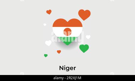Niger pays coeur. Illustration vecteur drapeau national du Niger Illustration de Vecteur