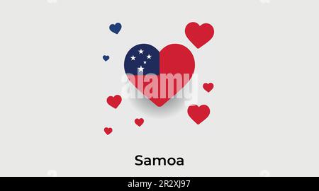 Samoa coeur de pays. Illustration du vecteur du drapeau national des Samoa d'amour Illustration de Vecteur