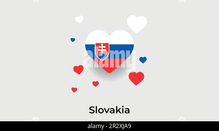 Slovaquie coeur de pays. Illustration vectorielle du drapeau national de la Slovaquie Illustration de Vecteur