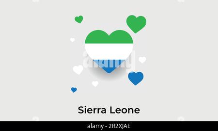 Sierra Leone pays coeur. J'adore l'illustration du vecteur du drapeau national de la Sierra Leone Illustration de Vecteur