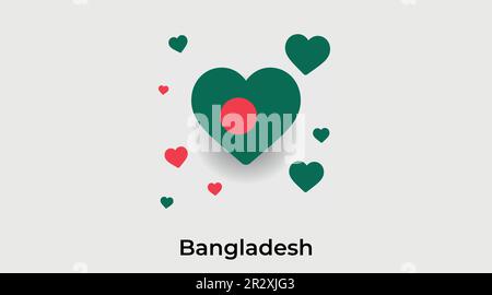 Bangladesh coeur de pays. Love Bangladesh drapeau national illustration vectorielle Illustration de Vecteur