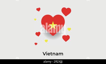 Cœur du pays du Vietnam. Love Vietnam drapeau national illustration vectorielle Illustration de Vecteur