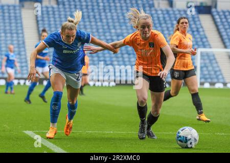 Glasgow, Royaume-Uni. 21st mai 2023. Glasgow City remporte un seul but, marqué par Laura Davidson (Glasgow City, 14) pour remporter le championnat et leur titre écossais 16th. La note finale des Rangers 0 - 1 Glasgow City, a pris le titre de Rangers, les champions précédents. Le but, marqué en plus de temps, a suffi à empêcher le Celtic, qui jouaient les cœurs à Parkhead et gagnaient 2 - 0, des dépasser au sommet de la ligue. Crédit : Findlay/Alay Live News Banque D'Images