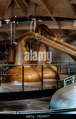 L'intérieur de la distillerie de Macallan Craigellachie à Speyside, en Écosse, au Royaume-Uni Banque D'Images