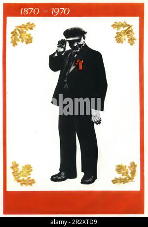 Affiches de propagande représentant Lénine qui a fondé l'Union soviétique, un État socialiste à parti unique dirigé par le Parti communiste marxiste idéologiquement Banque D'Images