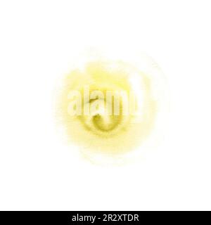 Éclaboussure d'aquarelle d'olive en spirale. Illustration dessinée à la main isolée sur fond blanc. Texture abstraite, élément de décoration ou de design. Banque D'Images