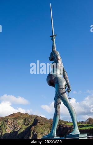 Vue sur la ville de Damien Hirst au port d'Ilfracombe Banque D'Images