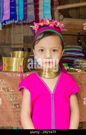 Karen girl, Chiang Mai, Thaïlande Banque D'Images