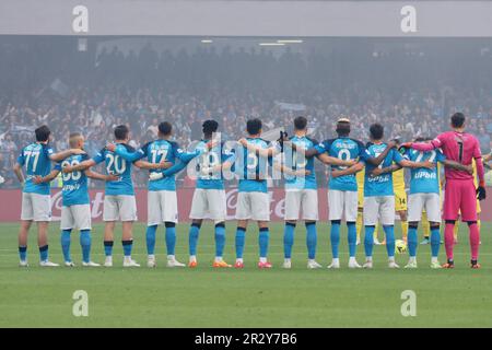 Naples, Italie. 21st mai 2023. L'équipe de football de Napoli, pendant le match de la série italienne Une ligue entre Napoli vs Inter résultat final, Napoli 3, Inter 1, match joué au stade Diego Armando Maradona. Crédit: Vincenzo Izzo/Alamy Live News Banque D'Images