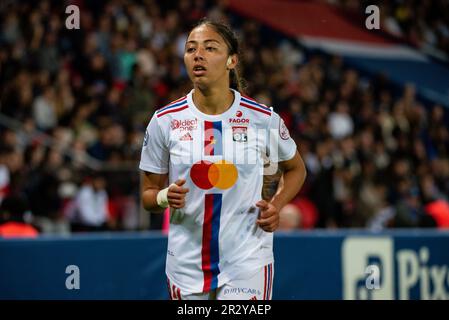 Paris, France. 21st mai 2023. Selma Bacha de l'Olympique Lyonnais réagit lors du championnat féminin de France D1 Arkema football match entre Paris Saint-Germain et Olympique Lyonnais (Lyon) sur 21 mai 2023 au Parc des Princes Stadium à Paris, France - photo Melanie Laurent/A2M Sport Consulting/DPPI crédit: DPPI Media/Alay Live News Banque D'Images