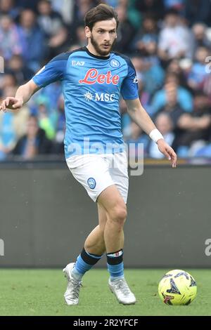 Naples, Italie. 21st mai 2023. Khvicha Kvaratskhelia de SSC Napoli en action pendant la série Un match entre SSC Napoli contre FC Internazionale à Diego Armando Maradona sur 21 mai 2023 à Naples, italie (photo par Agostino Gemito/Pacific Press) Credit: Pacific Press Media production Corp./Alamy Live News Banque D'Images