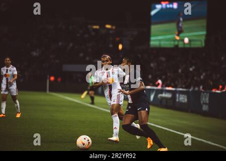 Lyon, France. 21st mai 2023. Perle Morroni (5) de OL en action pendant le jeu Arkema D1 entre Paris Saint-Germain et Olympique Lyonnais au Parc des Princes à Paris, France. (Pauline FIGUET/SPP) crédit: SPP Sport Press photo. /Alamy Live News Banque D'Images