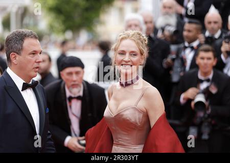 Cannes, France.16 mai 2023. UMA Thurman participe au 76e Festival annuel de Cannes à Cannes, France Banque D'Images