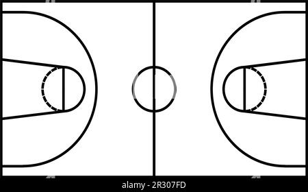 motif d'illustration vectoriel d'icône de terrain de basket-ball Illustration de Vecteur