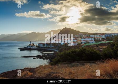 Paysage du soir de Ponta das Gaivotas sur l'île de Madère Banque D'Images