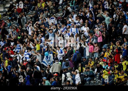 La Plata, Argentine. 21st mai 2023. Israël fans vus pendant un match entre Israël et la Colombie dans le cadre de la coupe du monde U20 Argentine 2023 - Groupe C à Estadio Unico 'Diego Armando Maradona'. Score final: Israël 1 - 2 Colombie crédit: SOPA Images Limited/Alay Live News Banque D'Images