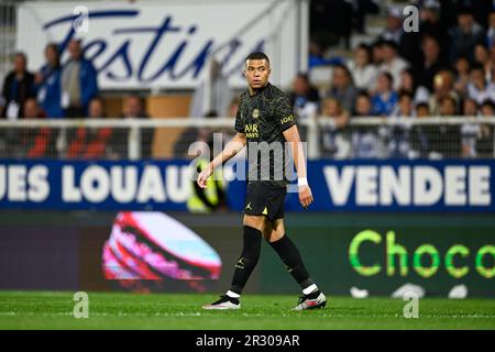 Paris, France. 21st mai 2023. Kylian Mbappe lors du match de football de la Ligue 1 entre AJ Auxerre (AJA) et Paris Saint Germain (PSG) sur 21 mai 2023 au Stade Abbe Deschamps à Auxerre, France. Crédit : Victor Joly/Alamy Live News Banque D'Images