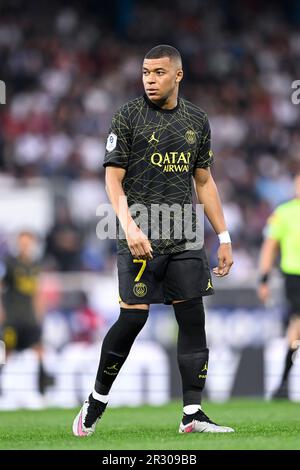 Paris, France. 21st mai 2023. Kylian Mbappe lors du match de football de la Ligue 1 entre AJ Auxerre (AJA) et Paris Saint Germain (PSG) sur 21 mai 2023 au Stade Abbe Deschamps à Auxerre, France. Crédit : Victor Joly/Alamy Live News Banque D'Images