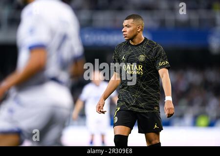 Paris, France. 21st mai 2023. Kylian Mbappe lors du match de football de la Ligue 1 entre AJ Auxerre (AJA) et Paris Saint Germain (PSG) sur 21 mai 2023 au Stade Abbe Deschamps à Auxerre, France. Crédit : Victor Joly/Alamy Live News Banque D'Images