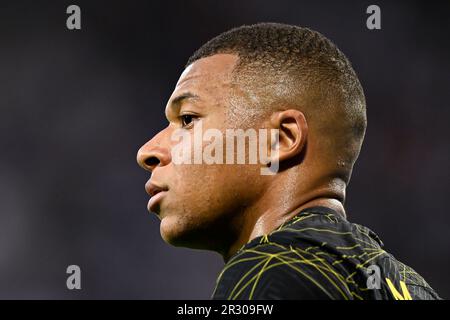 Paris, France. 21st mai 2023. Kylian Mbappe lors du match de football de la Ligue 1 entre AJ Auxerre (AJA) et Paris Saint Germain (PSG) sur 21 mai 2023 au Stade Abbe Deschamps à Auxerre, France. Crédit : Victor Joly/Alamy Live News Banque D'Images