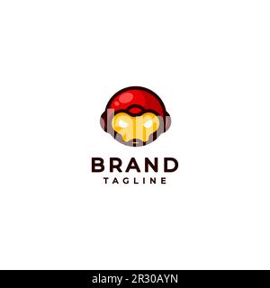 Motif tête robot rouge mignonne. Tête robot rouge mignon avec visage sérieux. Illustration de Vecteur