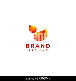 Logo Canard jaune mignon. Joli motif jaune représentant un logo icône. Illustration de Vecteur