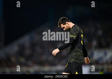 Auxerre, France. 21st mai 2023. Lionel Messi lors du match de football de la Ligue 1 entre AJ Auxerre (AJA) et Paris Saint Germain (PSG) sur 21 mai 2023 au Stade Abbe Deschamps à Auxerre, France. Photo de Victor Joly/ABACAPRESS.COM crédit: Abaca Press/Alay Live News Banque D'Images
