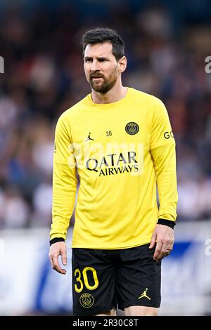 Auxerre, France. 21st mai 2023. Lionel Messi lors du match de football de la Ligue 1 entre AJ Auxerre (AJA) et Paris Saint Germain (PSG) sur 21 mai 2023 au Stade Abbe Deschamps à Auxerre, France. Photo de Victor Joly/ABACAPRESS.COM crédit: Abaca Press/Alay Live News Banque D'Images