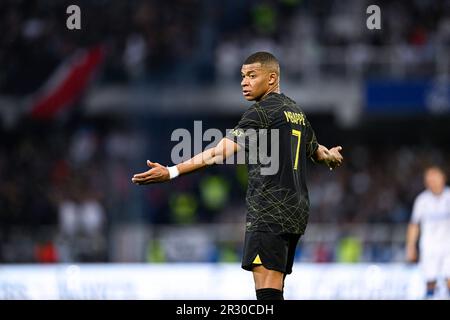Auxerre, France. 21st mai 2023. Kylian Mbappe lors du match de football de la Ligue 1 entre AJ Auxerre (AJA) et Paris Saint Germain (PSG) sur 21 mai 2023 au Stade Abbe Deschamps à Auxerre, France. Photo de Victor Joly/ABACAPRESS.COM crédit: Abaca Press/Alay Live News Banque D'Images