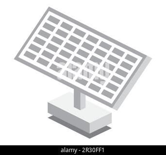 Panneau de batterie solaire isométrique isolé sur fond blanc. Illustration vectorielle. Génération d'énergie verte propre. Elément Infographique de contour. Illustration de Vecteur