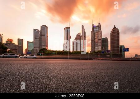 Vue sur les bâtiments modernes de Shanghai, en Chine Banque D'Images