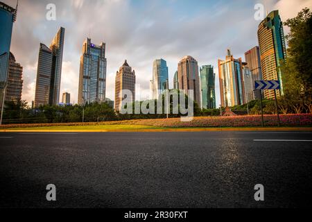 Vue sur les bâtiments modernes de Shanghai, en Chine Banque D'Images