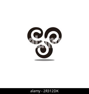 triangle boucle spirale objets logo vecteur Illustration de Vecteur