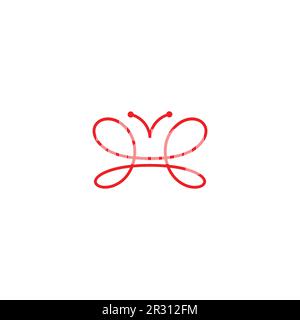 simple fil fil papillon symbole vecteur logo Illustration de Vecteur