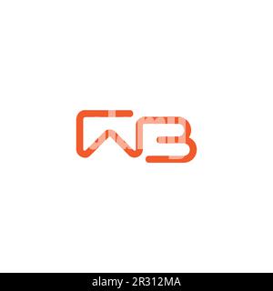 lettre symbole wb monoline logo géométrique vecteur Illustration de Vecteur