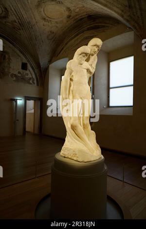 La statue de Rondanini Pietà, le sculpteur Michel-Ange Buonarroti, le château du musée Castello Sforzesco, Milan, Lombardie, Italie, Europe Banque D'Images