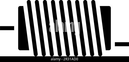 illustration d'un vecteur d'icône de glyphe de composant électronique d'inductance Illustration de Vecteur