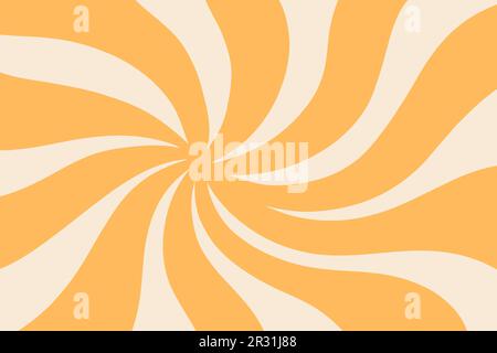 Arrière-plan rétro Groovy, 70s rayons du soleil tendance Illustration de Vecteur