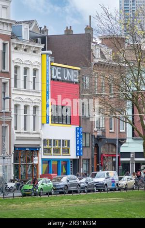 Rotterdam, pays-Bas - café de Unie par JJP Oud, reconstruction Banque D'Images