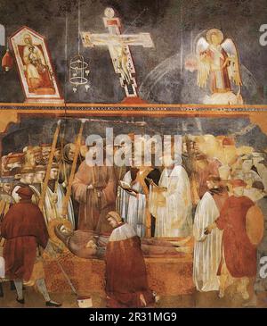 GIOTTO di Bondone (né en 1267, Vespignano, né en 1337, Florence) Légende de Saint François : 22. Vérification du Stigmata 1300 Fresco, 270 x 230 cm Coire supérieure Banque D'Images