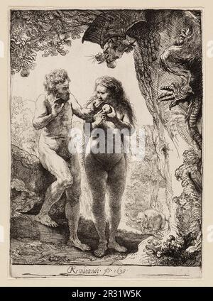 Adam et Eve Date: 1638 artiste: Rembrandt van Rijn Dutch, 1606-1669 Banque D'Images