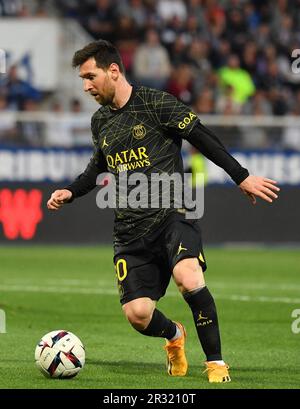 Auxerre, France. 21st mai 2023. Leo Messi (psg) pendant la Ligue 1 Uber Eats match entre Auxerre et Paris Saint Germain au stade Abbe-Deschamp sur 21 mai 2023 à Auxerre, France.photo par Steve McMay/ABACAPRESS.COM crédit: Presse abaca/Alamy Live News Banque D'Images