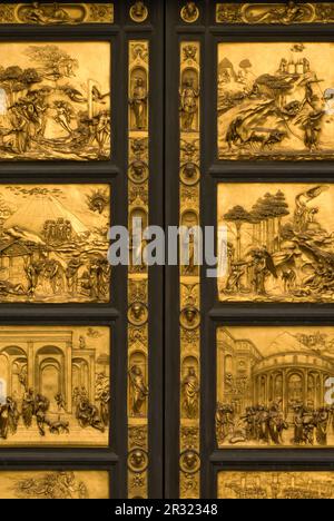 Porte paradisiaque du Baptistère de San Giovanni à Florence Banque D'Images