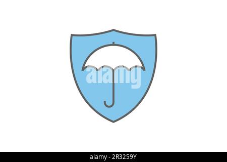 Icône de parapluie d'assurance. symbole d'assurance. Motif icône bicolore. Conception vectorielle simple modifiable Illustration de Vecteur