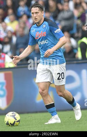 Naples, Italie. 21st mai 2023. Piotr Zielinski de SSC Napoli en action pendant la série Un match entre SSC Napoli vs FC Internazionale à Diego Armando Maradona sur 21 mai 2023 à Naples, Italie. (Photo par Agostino Gemito/Pacific Press/Sipa USA) crédit: SIPA USA/Alay Live News Banque D'Images