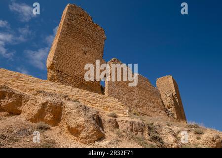 Castillo de Montuenga de Soria, Castillo de los Padilla, Montuenga de Soria, Comarca de Arcos de Jalón, Soria, Comunidad Autónoma de Castilla y León, Espagne, Europe. Banque D'Images