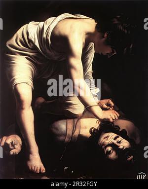 CARAVAGGIO (né en 1573, Caravaggio, d. 1610, Porto Ercole) David et Goliath 1600 huile sur toile, 110 x 91 cm Museo del Prado, Madrid Banque D'Images