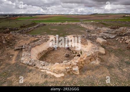 Basilique visigoda, Parque Arqueológico de Saelices Segóbriga,, Cuenca, Castille-La Manche, Espagne. Banque D'Images