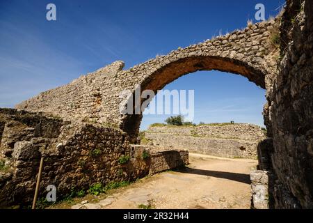 Acueducto,Conimbriga, ciudad del Conventus Scallabitanus, provincia romana de Lusitania, cerca de Condeixa-a-Nova, district de Coimbra, Portugal, Europa. Banque D'Images