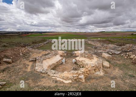 Basilique visigoda, Parque Arqueológico de Saelices Segóbriga,, Cuenca, Castille-La Manche, Espagne. Banque D'Images